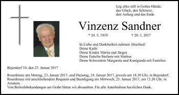 Anzeige von Vinzenz Sandner von MGO