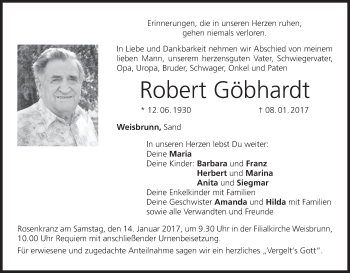 Anzeige von Robert Göbhardt von MGO