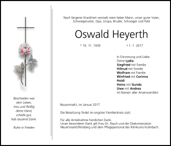 Anzeige von Oswald Heyerth von MGO