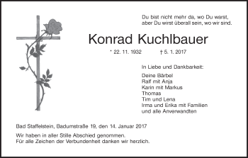 Anzeige von Konrad Kuchlbauer von MGO