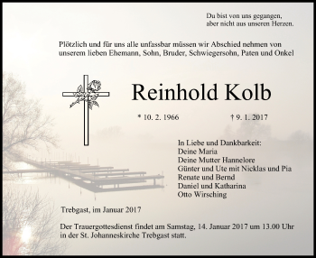 Anzeige von Reinhold Kolb von MGO