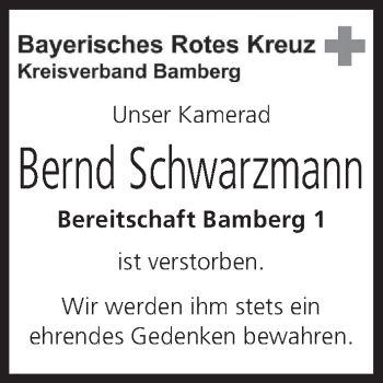 Anzeige von Bernd Schwarzmann von MGO