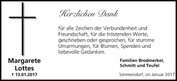 Anzeige von Margarete Lottes von MGO