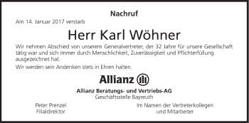 Anzeige von Karl Wöhner von MGO