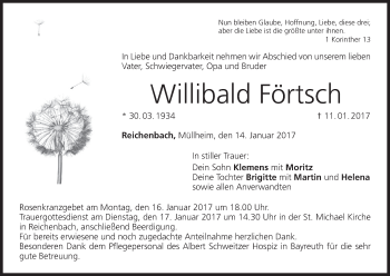 Anzeige von Willibald Förtsch von MGO
