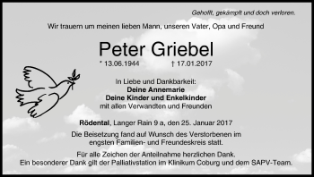 Anzeige von Peter Griebel von MGO