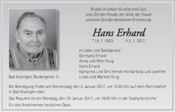 Anzeige von Hans Erhard von MGO