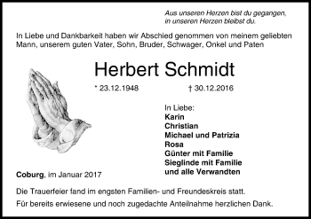 Anzeige von Herbert Schmidt von MGO