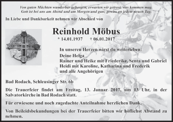 Anzeige von Reinhold Möbus von MGO