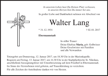 Anzeige von Walter Lang von MGO