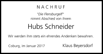 Anzeige von Hubs Schneider von MGO