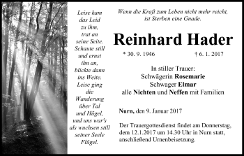 Anzeige von Reinhard Hader von MGO