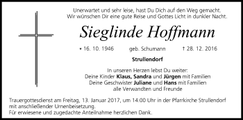 Anzeige von Sieglinde Hoffmann von MGO