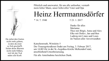 Anzeige von Heinz Herrmannsdörfer von MGO