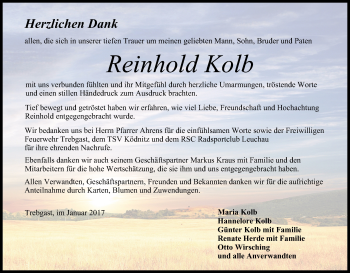 Anzeige von Reinhold Kolb von MGO
