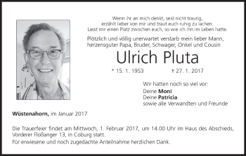 Anzeige von Ulrich Pluta von MGO