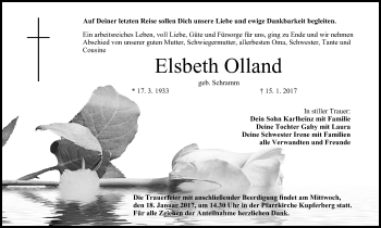 Anzeige von Elsbeth Olland von MGO