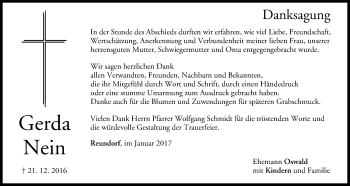 Anzeige von Gerda Nein von MGO
