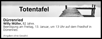 Anzeige von Totentafel vom 13.01.2017 von MGO
