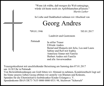 Anzeige von Georg Andres von MGO