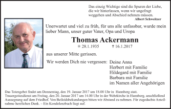 Anzeige von Thomas Ackermann von MGO