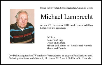 Anzeige von Michael Lamprecht von MGO