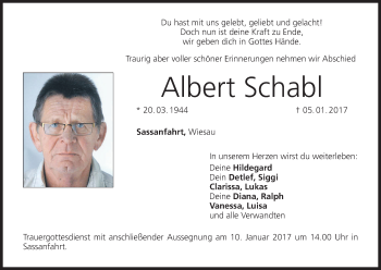 Anzeige von Albert Schabl von MGO