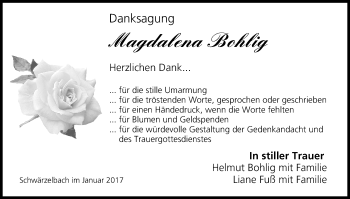 Anzeige von Magdalena Bohlig von MGO