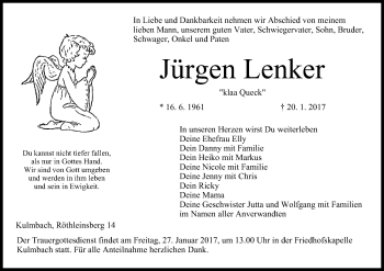 Anzeige von Jürgen Lenker von MGO