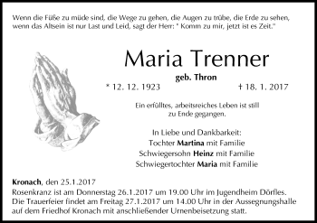 Anzeige von Maria Trenner von MGO