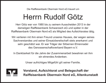 Anzeige von Rudolf Götz von MGO