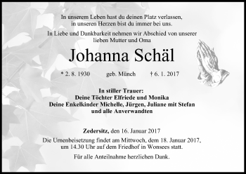 Anzeige von Johanna Schäl von MGO