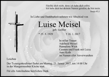 Anzeige von Luise Meisel von MGO