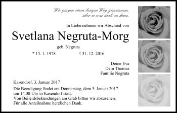 Anzeige von Svetlana Negruta-Morg von MGO