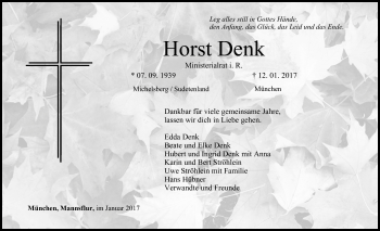 Anzeige von Horst Denk von MGO