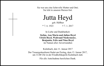 Anzeige von Jutta Heyd von MGO