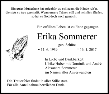 Anzeige von Erika Sommerer von MGO