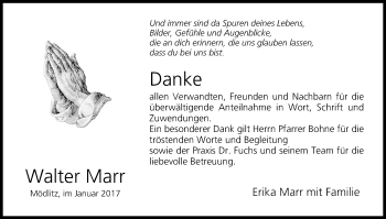 Anzeige von Walter Marr von MGO
