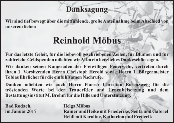 Anzeige von Reinhold Möbus von MGO