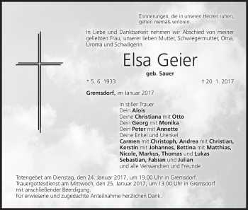 Anzeige von Elsa Geier von MGO