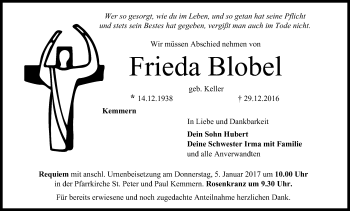 Anzeige von Frieda Blobel von MGO