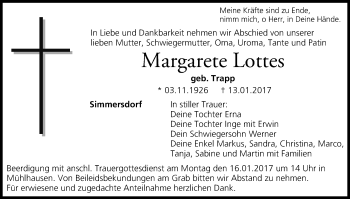Anzeige von Margarete Lottes von MGO