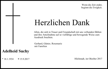 Anzeige von Adelheid Suchy von MGO