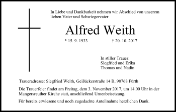 Anzeige von Alfred Weith von MGO