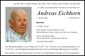 Anzeige von Andreas Eichhorn von MGO