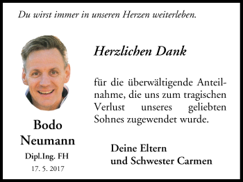 Anzeige von Bodo Neumann von MGO