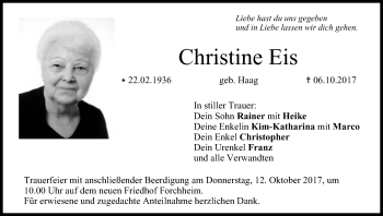 Anzeige von Christine Eis von MGO