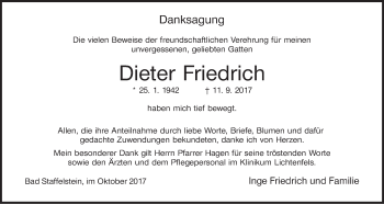 Anzeige von Dieter Friedrich von MGO