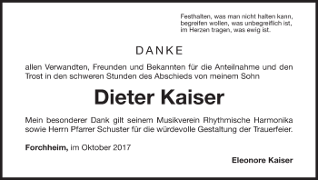 Anzeige von Dieter Kaiser von MGO