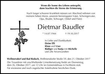 Anzeige von Dietmar Baudler von MGO